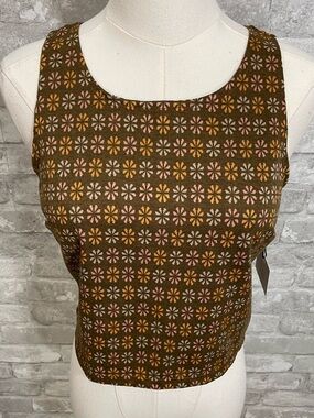DRY Goods Originality Sleeveless Floral Mosaic Crop Top